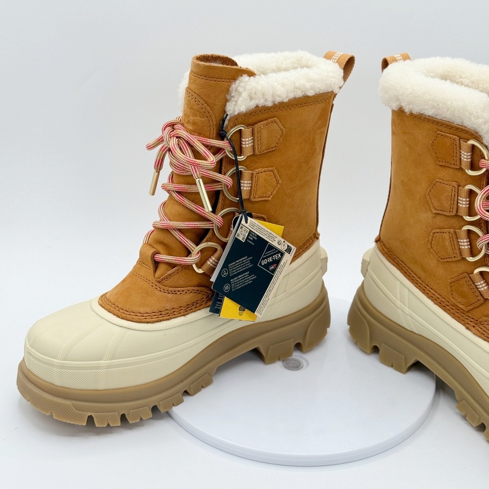 Sorel Caribou Horizon GTX Winter Boots 6.5 Womens Canyon Gold Honey White NEW - Picture 8 of 12